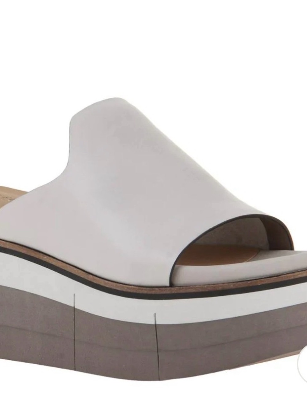 Naked Feet White Open-Toe Platform Mule